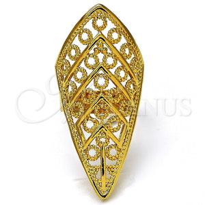 Anillo Elegante 01.118.0020.08 Oro Laminado, Pulido, Tono Dorado (Size 8)