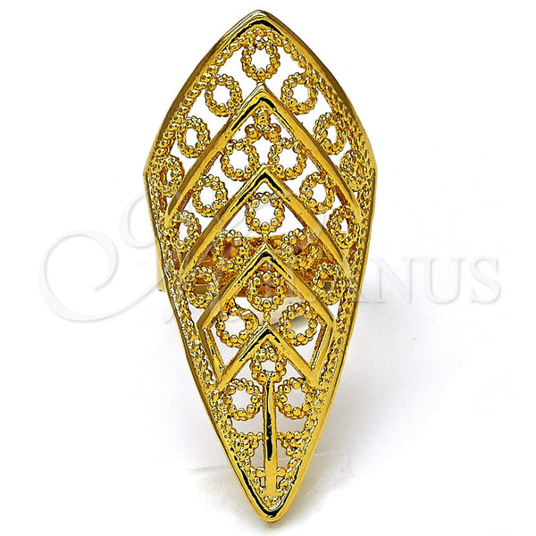 Anillo Elegante 01.118.0020.06 Oro Laminado, Pulido, Tono Dorado (Size 6)