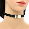 Gargantilla Elegante 04.215.0001.13 Oro Laminado, Diseño de Choker, Pulido, Tono Dorado (10 MM Thickness, 13 Inches Length)