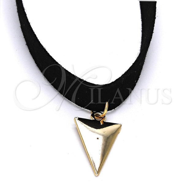 Gargantilla Elegante 04.215.0006.13 Oro Laminado, Diseño de Choker, Diamantado, Tono Dorado (10 MM Thickness, 13 Inches Length)
