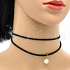 Gargantilla Elegante 04.215.0010.13 Oro Laminado, Diseño de Choker y Bola, con Marfil Perla, Pulido, Tono Dorado (05 MM Thickness, 13 Inches Length)