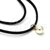 Gargantilla Elegante 04.215.0010.13 Oro Laminado, Diseño de Choker y Bola, con Marfil Perla, Pulido, Tono Dorado (05 MM Thickness, 13 Inches Length)