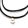 Gargantilla Elegante 04.215.0010.13 Oro Laminado, Diseño de Choker y Bola, con Marfil Perla, Pulido, Tono Dorado (05 MM Thickness, 13 Inches Length)