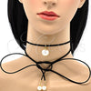 Gargantilla Elegante 04.215.0014.72 Oro Laminado, Diseño de Choker y Bola, con Marfil Perla, Pulido, Tono Dorado (03 MM Thickness, 72 Inches Length)