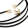 Gargantilla Elegante 04.215.0014.72 Oro Laminado, Diseño de Choker y Bola, con Marfil Perla, Pulido, Tono Dorado (03 MM Thickness, 72 Inches Length)