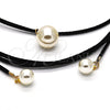 Gargantilla Elegante 04.215.0014.72 Oro Laminado, Diseño de Choker y Bola, con Marfil Perla, Pulido, Tono Dorado (03 MM Thickness, 72 Inches Length)