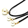 Gargantilla Elegante 04.215.0014.72 Oro Laminado, Diseño de Choker y Bola, con Marfil Perla, Pulido, Tono Dorado (03 MM Thickness, 72 Inches Length)