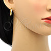 Argolla Huggie 02.216.0003 Acero Inoxidable, con Cristal Blanca, Pulido, Tono Dorado