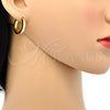 Argolla Huggie 02.216.0003 Acero Inoxidable, con Cristal Blanca, Pulido, Tono Dorado