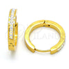 Argolla Huggie 02.216.0003 Acero Inoxidable, con Cristal Blanca, Pulido, Tono Dorado
