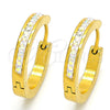 Argolla Huggie 02.216.0003 Acero Inoxidable, con Cristal Blanca, Pulido, Tono Dorado