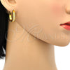 Argolla Huggie 02.216.0004.15 Acero Inoxidable, con Blanca Cristal, Pulido, Tono Dorado