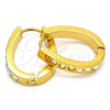 Argolla Huggie 02.216.0004.15 Acero Inoxidable, con Blanca Cristal, Pulido, Tono Dorado