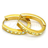 Argolla Huggie 02.216.0004.15 Acero Inoxidable, con Blanca Cristal, Pulido, Tono Dorado