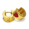 Argolla Huggie 02.216.0011.3 Acero Inoxidable, Diseño de Corazón, Esmaltado Rojo, Tono Dorado