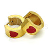 Argolla Huggie 02.216.0011.3 Acero Inoxidable, Diseño de Corazón, Esmaltado Rojo, Tono Dorado