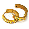 Argolla Huggie 02.216.0002.2 Acero Inoxidable, con Cristal Blanca, Pulido, Tono Dorado