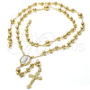 Rosario Mediano 5.215.001.2.30 Oro Laminado, Diseño de Crucifijo y Guadalupe, Pulido, Dos Tonos