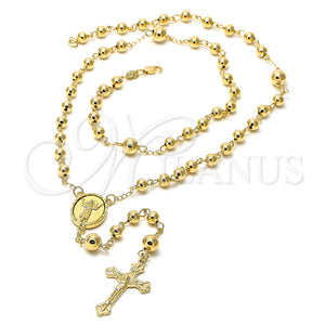 Rosario Grande 5.215.006.1.30 Oro Laminado, Diseño de Crucifijo y Divino Niño , Pulido, Tono Dorado