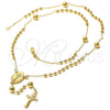 Rosario Mediano 5.211.007.1.24 Oro Laminado, Diseño de Divino Niño y Crucifijo, Pulido, Tono Dorado