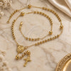 Rosario Fino 5.211.006.4.24 Oro Laminado, Diseño de Sagrado Corazon de Maria y Crucifijo, Pulido, Tono Dorado