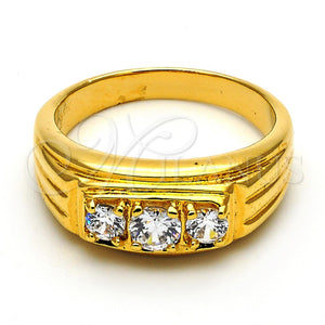 Anillo de Hombre 5.178.030.09 Oro Laminado, con Blanca Zirconia Cubica, Pulido, Tono Dorado (Size 9)