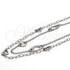 Gargantilla Elegante 04.220.0002.34 Acero Inoxidable, Pulido, Tono Plateado (20 MM Thickness, 34 Inches Length)