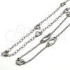 Gargantilla Elegante 04.220.0002.34 Acero Inoxidable, Pulido, Tono Plateado (20 MM Thickness, 34 Inches Length)