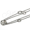 Gargantilla Elegante 04.220.0001.65 Acero Inoxidable, Pulido, Tono Plateado (18 MM Thickness, 65 Inches Length)