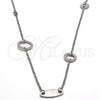 Gargantilla Elegante 04.220.0001.65 Acero Inoxidable, Pulido, Tono Plateado (18 MM Thickness, 65 Inches Length)