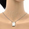 Collares con Dije 04.223.0003.20 Acero Inoxidable, Diseño de San Judas y Rolo, Pulido, Tono Plateado (23 MM Thickness, 20 Inches Length)
