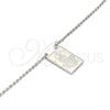 Collares con Dije 04.223.0003.20 Acero Inoxidable, Diseño de San Judas y Rolo, Pulido, Tono Plateado (23 MM Thickness, 20 Inches Length)