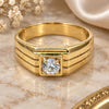Anillo de Hombre 5.175.028.09 Oro Laminado, Diseño de Solitario, con Zirconia Cubica Blanca, Pulido, Tono Dorado (Tamaño 9)