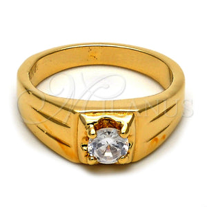 Anillo de Hombre 5.175.016.05 Oro Laminado, con Blanca Zirconia Cubica, Diamantado, Tono Dorado (Size 5)