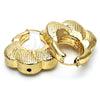 Argolla Mediana 02.91.0051 Oro Laminado, Diseño de Hueco, Diamantado, Tono Dorado