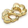 Argolla Mediana 02.91.0051 Oro Laminado, Diseño de Hueco, Diamantado, Tono Dorado