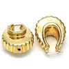 Argolla Mediana 02.91.0052 Oro Laminado, Diseño de Hueco, Diamantado, Tono Dorado