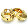 Argolla Mediana 02.91.0052 Oro Laminado, Diseño de Hueco, Diamantado, Tono Dorado