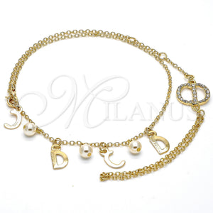 Pulsera Elegante 03.91.0064.14 Oro Laminado, Diseño de Rolo, con Marfil Perla, Pulido, Tono Dorado (16 MM Thickness, 14 Inches Length)