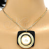 Collares con Dije 04.182.0050.30 Oro Laminado, con Perla Marfil, Pulido, Tono Dorado (Grosor 50 MM, 30 Pulgadas de Largo)