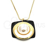 Collares con Dije 04.182.0050.30 Oro Laminado, con Perla Marfil, Pulido, Tono Dorado (Grosor 50 MM, 30 Pulgadas de Largo)