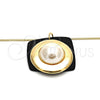 Collares con Dije 04.182.0050.30 Oro Laminado, con Perla Marfil, Pulido, Tono Dorado (Grosor 50 MM, 30 Pulgadas de Largo)