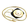Collares con Dije 04.182.0050.30 Oro Laminado, con Perla Marfil, Pulido, Tono Dorado (Grosor 50 MM, 30 Pulgadas de Largo)