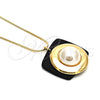 Collares con Dije 04.182.0050.30 Oro Laminado, con Perla Marfil, Pulido, Tono Dorado (Grosor 50 MM, 30 Pulgadas de Largo)