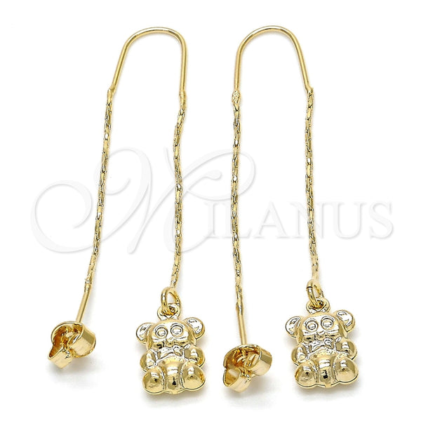 Arete Violador 02.65.2494 Oro Laminado, Diseño de Elefante, Pulido, Tono Dorado