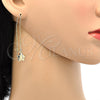 Arete Violador 02.65.2502 Oro Laminado, Diseño de Estrella y Carita Feliz, Pulido, Tono Dorado