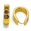 Argolla Huggie 02.230.0005.16 Acero Inoxidable, con Multicolor Opal, Pulido, Tono Dorado