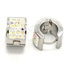 Argolla Huggie 02.230.0007.18 Acero Inoxidable, con Multicolor Zirconia Cubica, Pulido, Tono Plateado