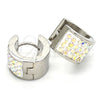 Argolla Huggie 02.230.0007.18 Acero Inoxidable, con Multicolor Zirconia Cubica, Pulido, Tono Plateado
