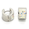 Argolla Huggie 02.230.0007.18 Acero Inoxidable, con Multicolor Zirconia Cubica, Pulido, Tono Plateado